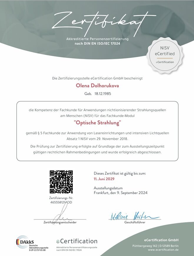 Zertifikat Olena 2