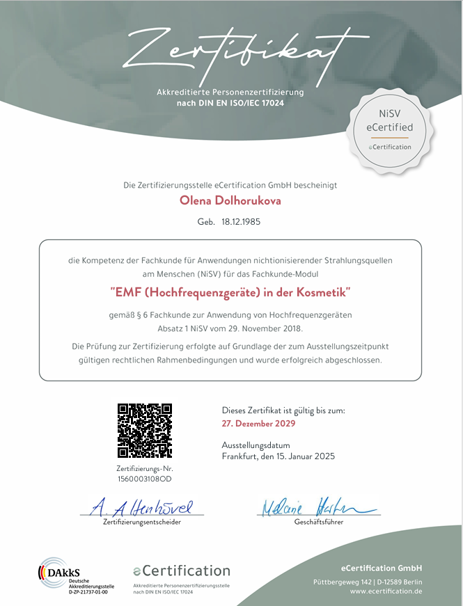 Zertifikat Olena 3